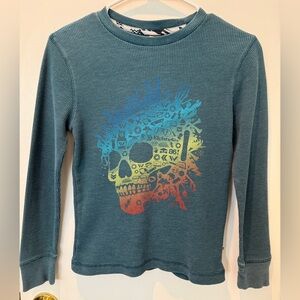 Kids Shaun White Teal Long Sleeve Waffle Graphic Shirt